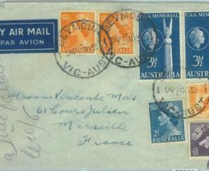 83281  -  AUSTRALIA  - Postal History -  AIRMAIL COVER to  FRANCE - 1955