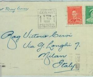 83282  -  AUSTRALIA  - Postal History -  FDC COVER to  ITALY - 1938  Royalty