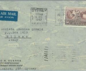 83284  -  AUSTRALIA  - Postal History -   Airmail COVER to  ITALY - 1947
