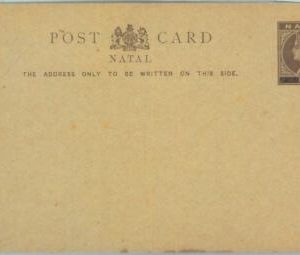 83285  - NATAL - POSTAL HISTORY -   STATIONERY CARD  H & G # 9  1894