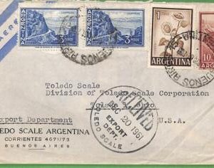 98629  - ARGENTINA - POSTAL HISTORY -  AIRMAIL  COVER to the USA 1961