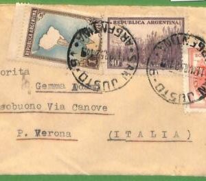98644 - ARGENTINA - POSTAL HISTORY -   COVER to ITALY 1952 - Maps