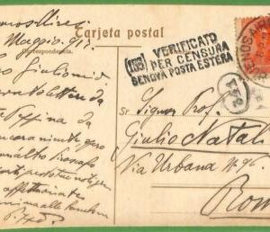 98647 - ARGENTINA - POSTAL HISTORY -  CENSORED POSTCARD  to ITALY 1918