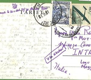 98665 - ARGENTINA - POSTAL HISTORY - Airmail  POSTCARD to  ITALY - 1951