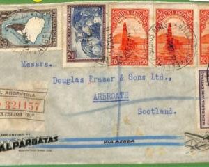 98668 - ARGENTINA - POSTAL HISTORY - REGISTERED COVER to SCOTTLAND 1944 CENSORED