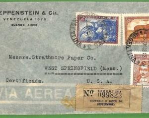 98667 - ARGENTINA - POSTAL HISTORY - REGISTERED COVER to USA  - 1943