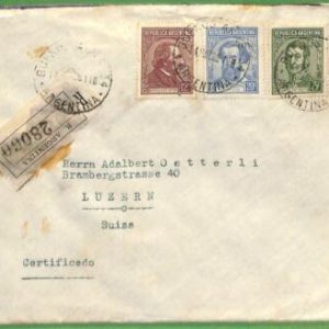 98679 - ARGENTINA - POSTAL HISTORY -  REGISTERED COVER to SWITZERLAND  1938