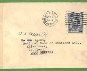 98688 - ARGENTINA - POSTAL HISTORY -  COVER to SCOTLAND 1940 -  CENSORED