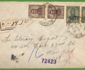 98707 - ARGENTINA - POSTAL HISTORY - REGISTERED COVER to USA  - 1909