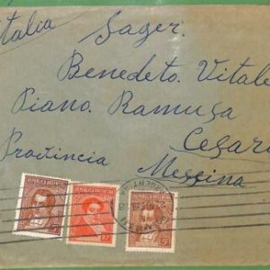 98709  - ARGENTINA - POSTAL HISTORY -   COVER to Messina, ITALY  1939