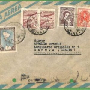 98739 - ARGENTINA - POSTAL HISTORY - Airmail COVER to ITALY  1952  MAPS