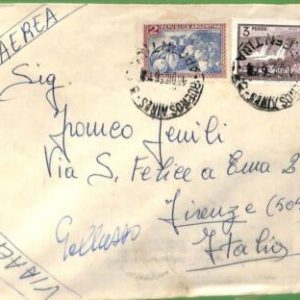 98751 - ARGENTINA - POSTAL HISTORY - Airmail COVER to ITALY  1956   WATERFALLS