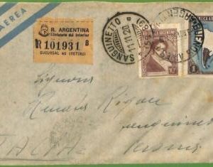 98753  - ARGENTINA - POSTAL HISTORY - Registered Airmail COVER  to ITALY  1950