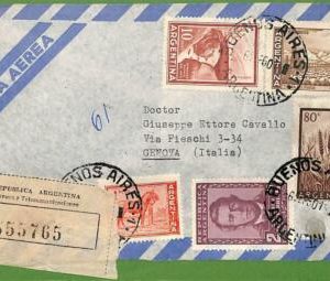 98767 - ARGENTINA - POSTAL HISTORY - Registered Airmail COVER to ITALY 1960