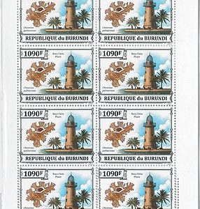 BURUNDI - ERROR, 2013 MISSPERF SHEET: LIGHT HOUSES, SHELLS, MARINE LIFE