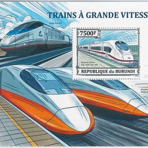 BURUNDI - ERROR, 2013 MISSPERF SHEET: SUPER FAST TRAINS, ACELA, SHINKANSEN