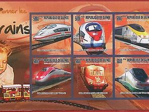 FRENCH GUINEA - ERROR, 2010 IMPERF SHEET: TRAINS, Modeling, Toys, Hobbies