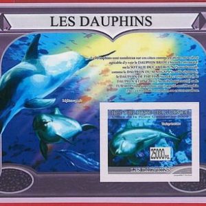 FRENCH GUINEA - ERROR, 2009 IMPERF SHEET: FISH , DOLPHINS, Marine Life, Science