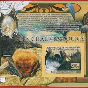 FRENCH GUINEA - ERROR, 2009 IMPERF SHEET: BATS, Animals