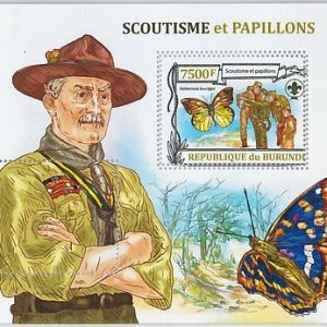 BURUNDI - ERROR, MISSPERF SHEET: BOY SCOUTS, BUTTURFLIES, NATURE