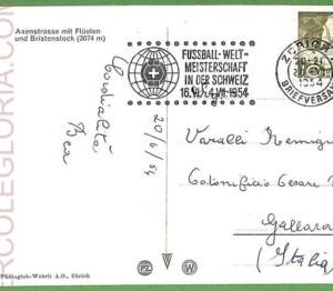 af3637 - SWITZERLAND - POSTAL HISTORY - - Event POSTMARK on card  1954  FOOTBALL