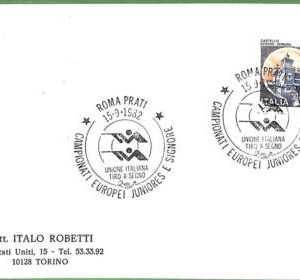 af3686 - ITALY - POSTAL HISTORY -  EVENT  POSTMARK -  1982 sport SHOOTING