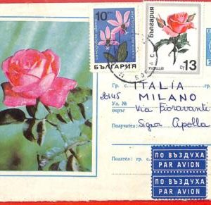 aa3131 - BULGARIA - POSTAL HISTORY - Picture STATIONERY COVER - Flowers ROSES