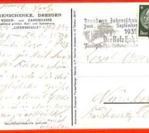 aa3205 - GERMANY - POSTAL HISTORY - POSTMARK on POSTCARD 1935 Birds ROOSTER Fire