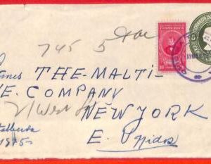 aa3624 - COSTA  RICA - POSTAL HISTORY - STATIONERY COVER  to the USA