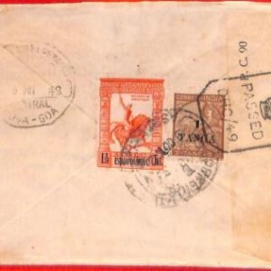 aa3968  - Portuguese India - POSTAL HISTORY -  CENSORED COVER from ASSOLNA  1942