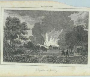 84938 -   USA  - VINTAGE Italian Engraving - 1800's  WYOMING DISASTER Fire