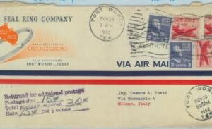 84338 - USA - POSTAL HISTORY -ADVERTISING cover RETURNED for additional FRANKING