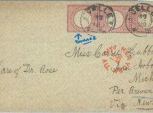 85188 - GERMANY - POSTAL HISTORY - Michel # 19 Strip of 3 on COVER to USA  1910