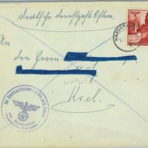 95381 - POLAND: General Government - POSTAL HISTORY - Cover from WARSAW to KIEL