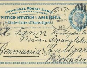 91409 - USA - POSTAL HISTORY -  STATIONERY CARD #UX6  : St Louis to GERMANY 1891