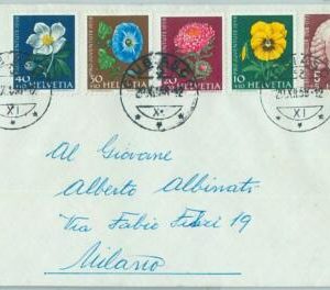 67439 - SWITZERLAND - Postal History -  PRO-JOVENTUTE on COVER 1958  FLOWERS
