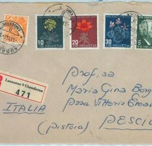 67440 - SWITZERLAND - Postal History -  PRO-JOVENTUTE on COVER 1947 FLOWERS