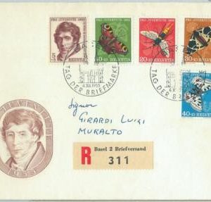 67471 - SWITZERLAND - Postal History - FDC COVER Pro Juventute 1953 butterflies
