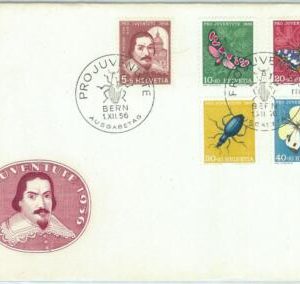 67473 - SWITZERLAND - Postal History - FDC COVER Pro Juventute 1956 butterflies