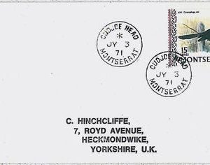 birds POSTAL HISTORY  cover  -  MONSERRAT 1971 : CUOJCE HEAD