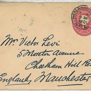 POSTAL HISTORY - POSTAL STATIONERY -  NATAL 1901  Pietermaritzburg to MANCHESTER