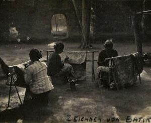 ad3940 - BELGIAN COLONIES - VINTAGE POSTCARD -Indonesia Zeichnen von Batik  1931