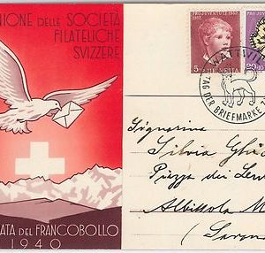 BUTTERFLIES / DOGS - SWITZERLAND -  POSTAL HISTORY -  CARD  Pro Juventute 1952