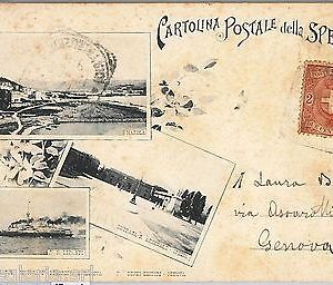 56188C -- CARTOLINA d'Epoca - LA SPEZIA città:  SALUTI - BELLA!
