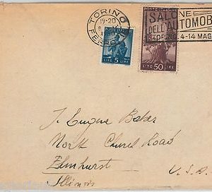 ITALY  - POSTAL HISTORY: nice postmark on COVER 1950  - AUTOMOBILE Car Show