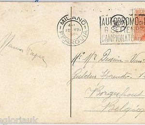ITALY  - POSTAL HISTORY: nice postmark on POSTCARD  1925  - AUTOMOBILE Autodrome