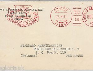 PORTUGAL  -  MECHANICAL POSTMARK on COVER 1951 - PETROL cars