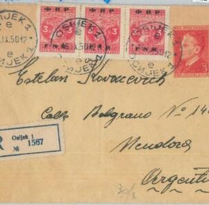 82240 - YUGOSLAVIA - POSTAL HISTORY -  STATIONERY COVER  to ARGENTINA 1950