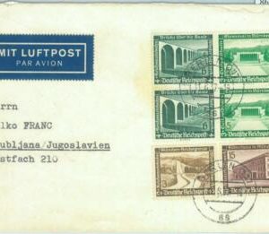 86557 - GERMANY - Postal History - COVER to YUGOSLAVIA 1937  BRIDGE architecture