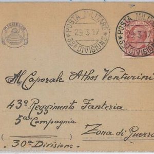 ITALY  - POSTAL HISTORY - Military  FORMULAR STATIONERY funded by MICHELLIN 1917